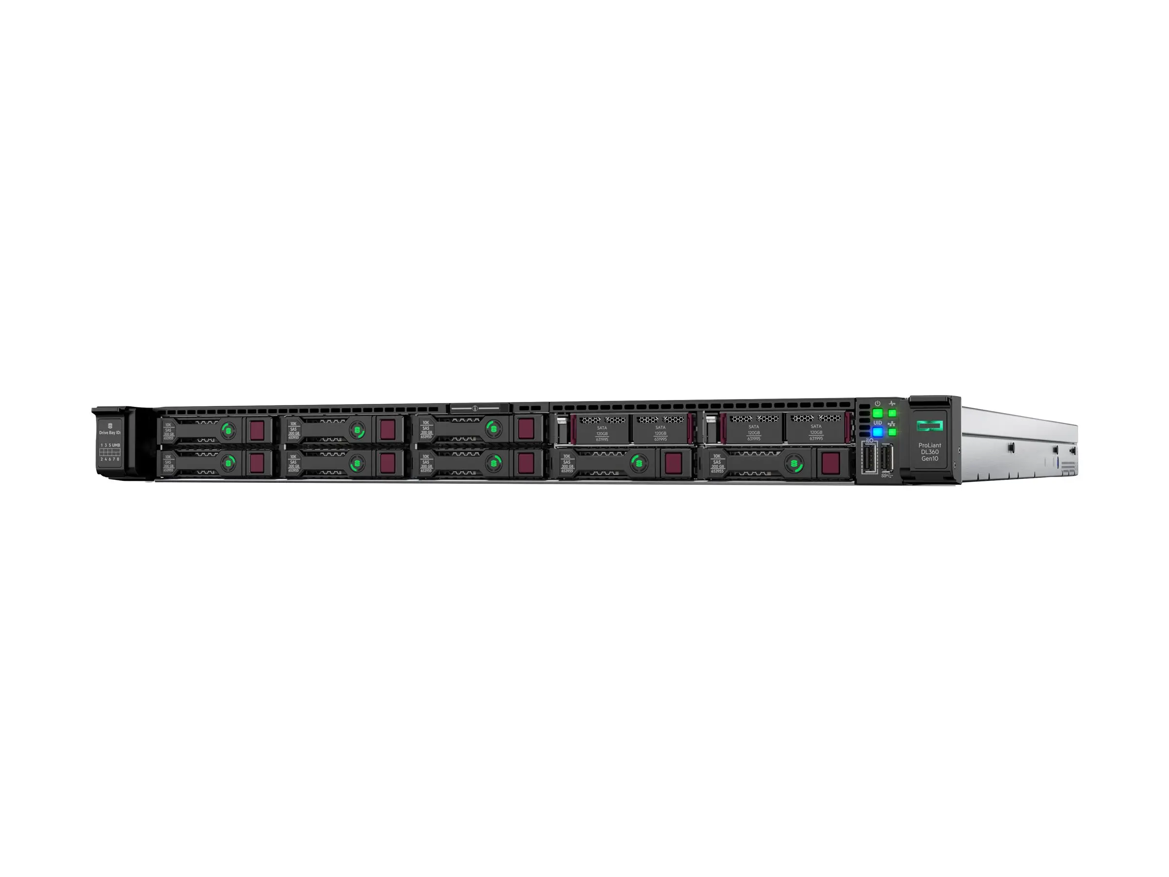 نمای جلویی سرور HPE ProLiant DL360 Gen10 بدون Bezel Kit