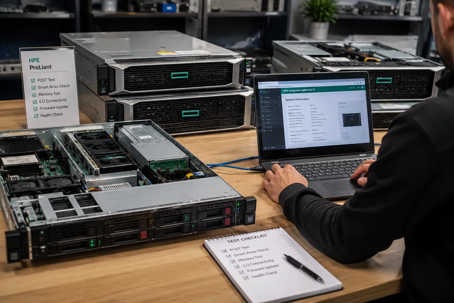 تست فنی سرور استوک HPE پیش از فروش