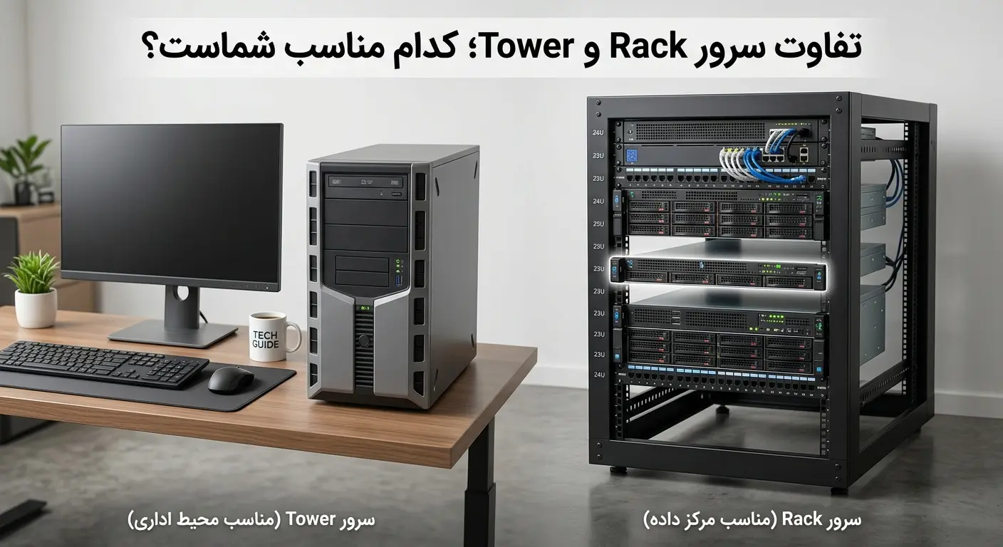 مقایسه سرور Rack و سرور Tower HPE در دو محیط نصب متفاوت